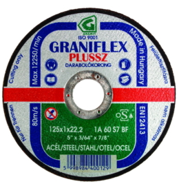 Gránit vágókorong 180x2.5x22.23 1A36S7BF 80 (Graniflex Plussz)